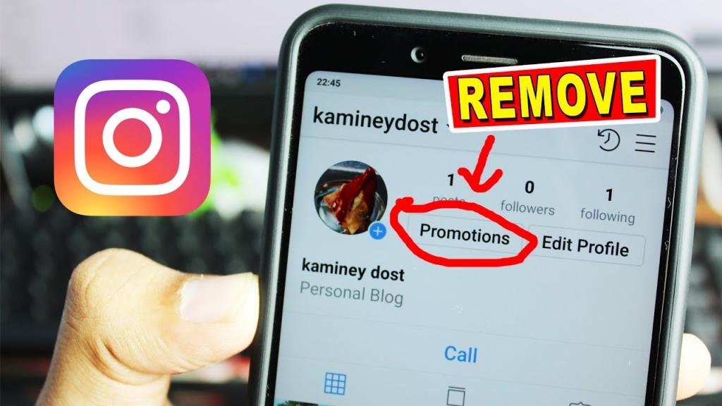 remove promote button from Instagram