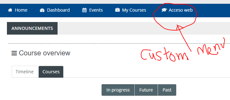 How to Add an ICON for Custom Menu in Moodle 1
