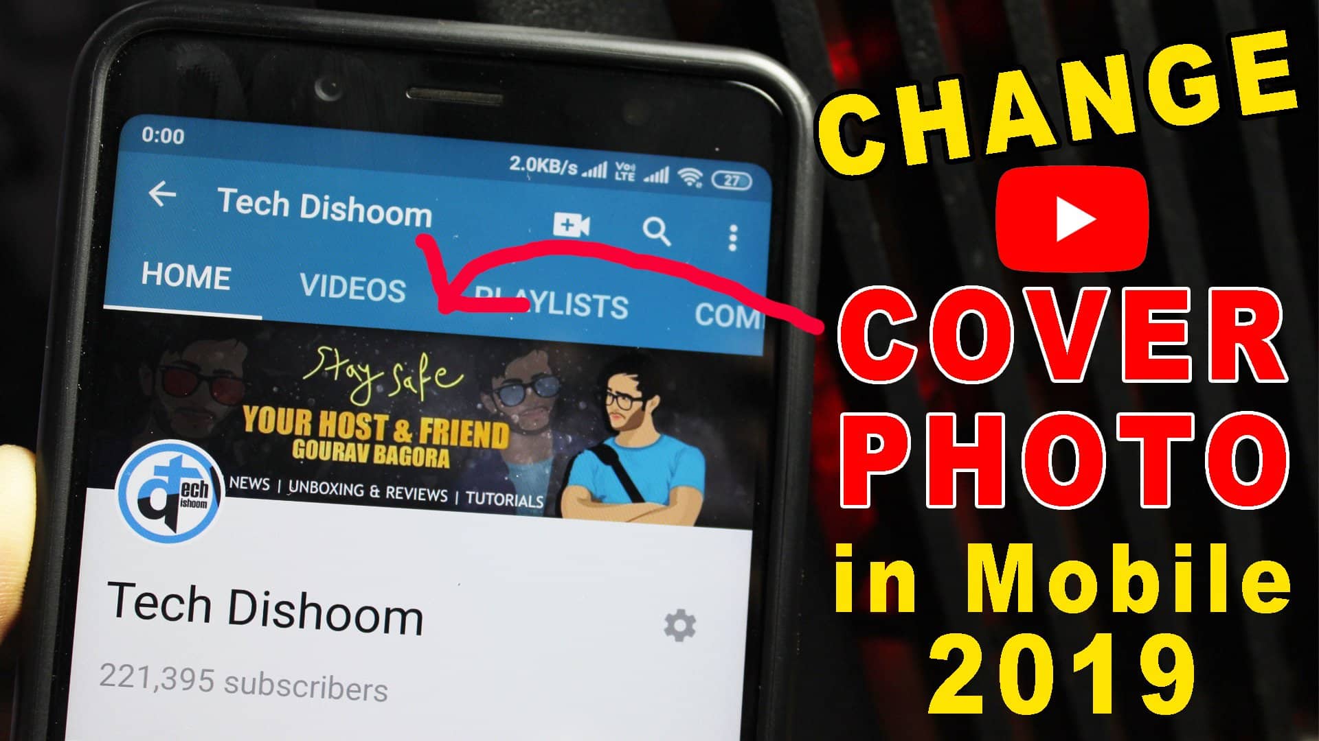 Change YouTube cover art/photo on android or ios