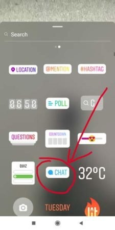 chat sticker in Instagram